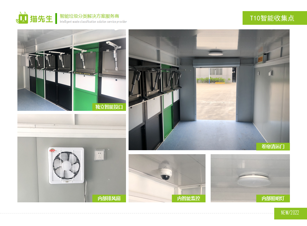 猫先生智能垃圾分类房，定时定点垃圾收集站 ，垃圾房内部配置